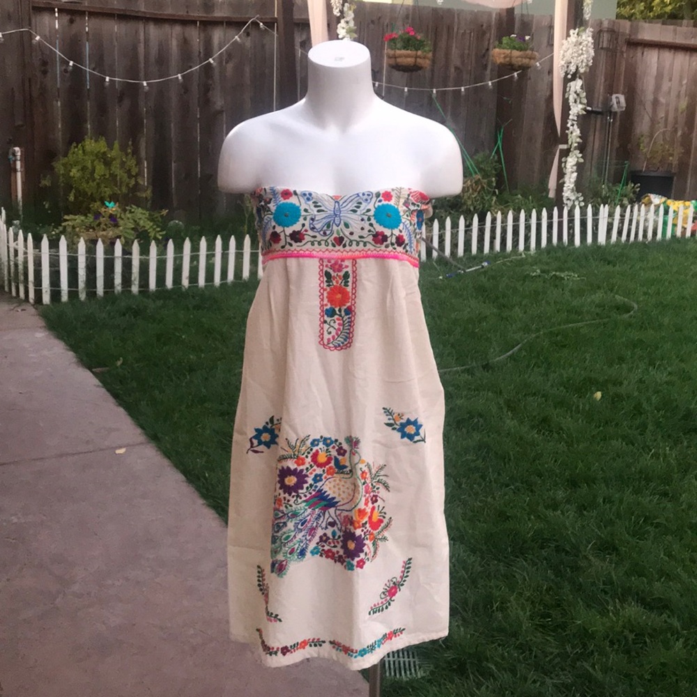 Floral strapless Dress